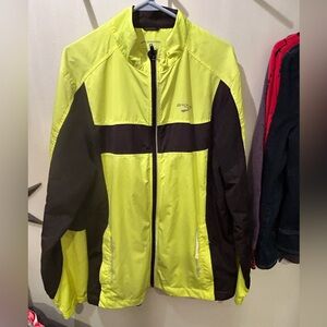 Brooks Men's XL Running Jacket - Yellow High Vis Pockets